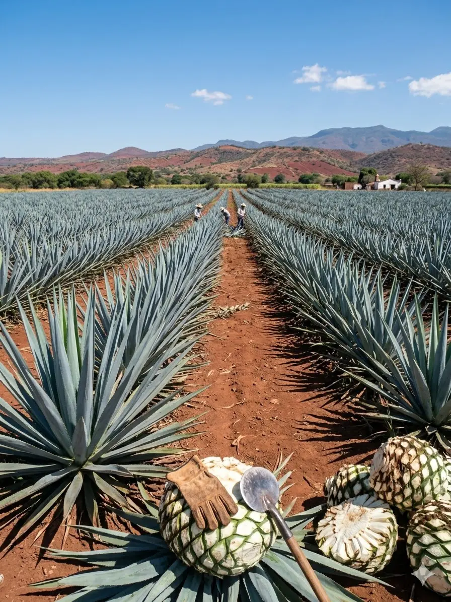 Campo de agave tratado con AZVER biofertilizante orgánico