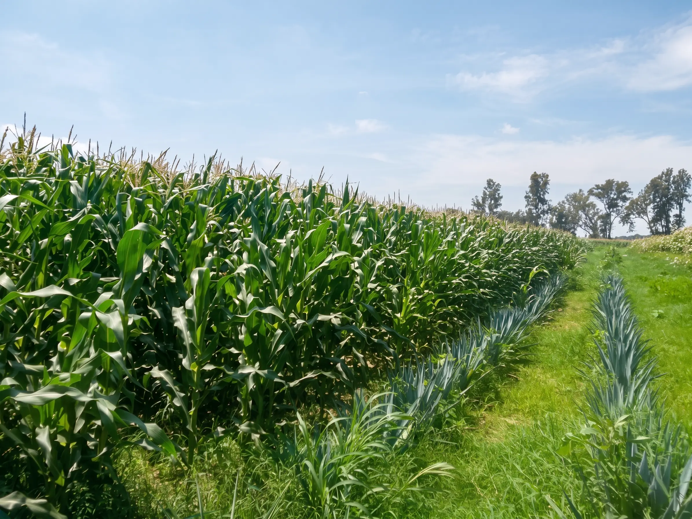 Cultivo de maíz tratado con AZVER biofertilizante orgánico